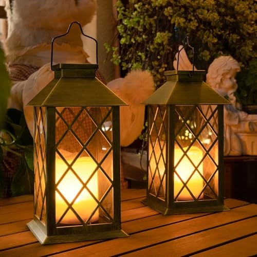 2 Packs14 Solar Lanterns Outdoor Waterproof Garden Lanterns PACK 2 LANTERNS