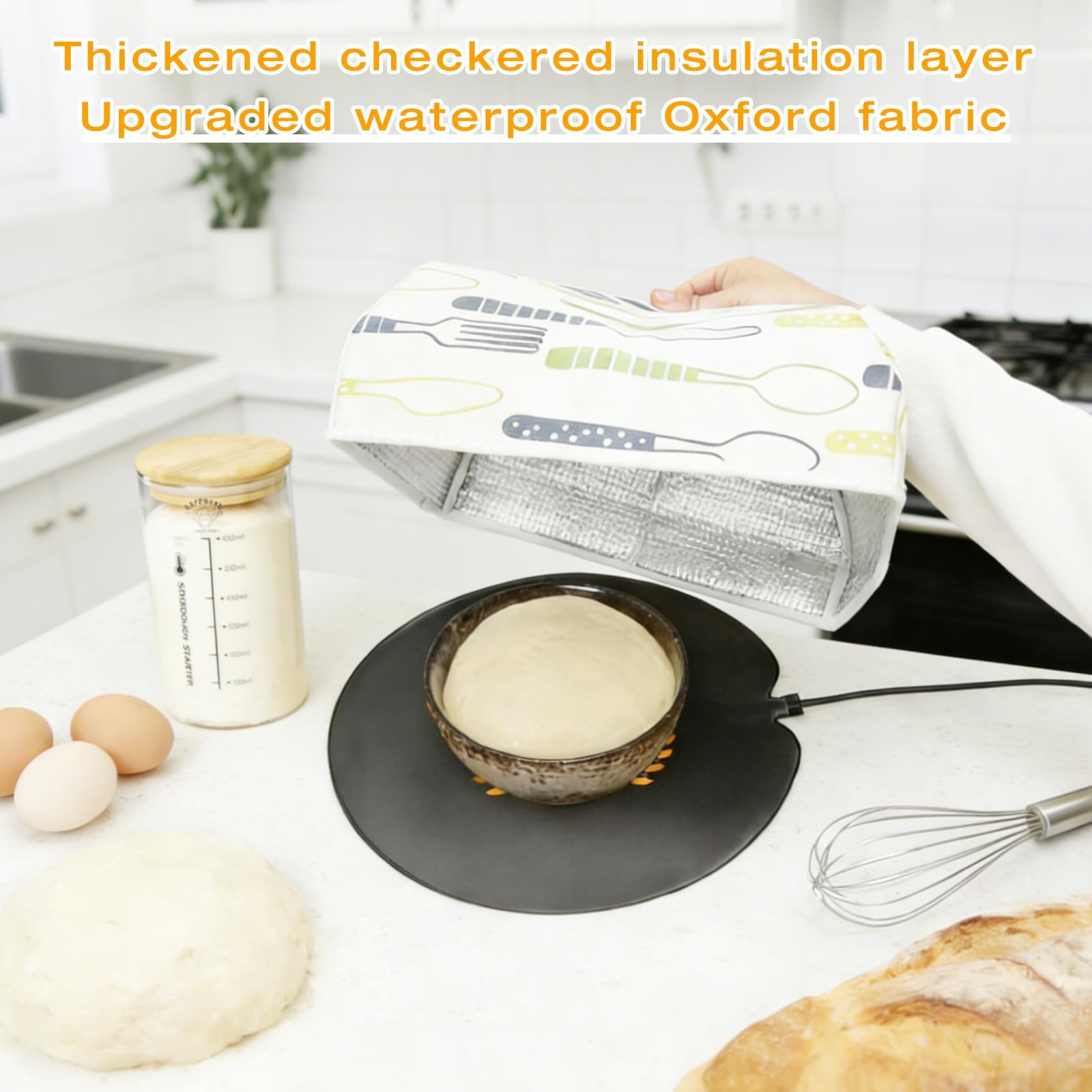 Ceelpeopar Sourdough Bread Proofing Mat for Riser, 14 inches, Black