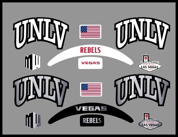 FULL SIZE UNLV Rebels Custom Helmet decals - 2 designs to choose from