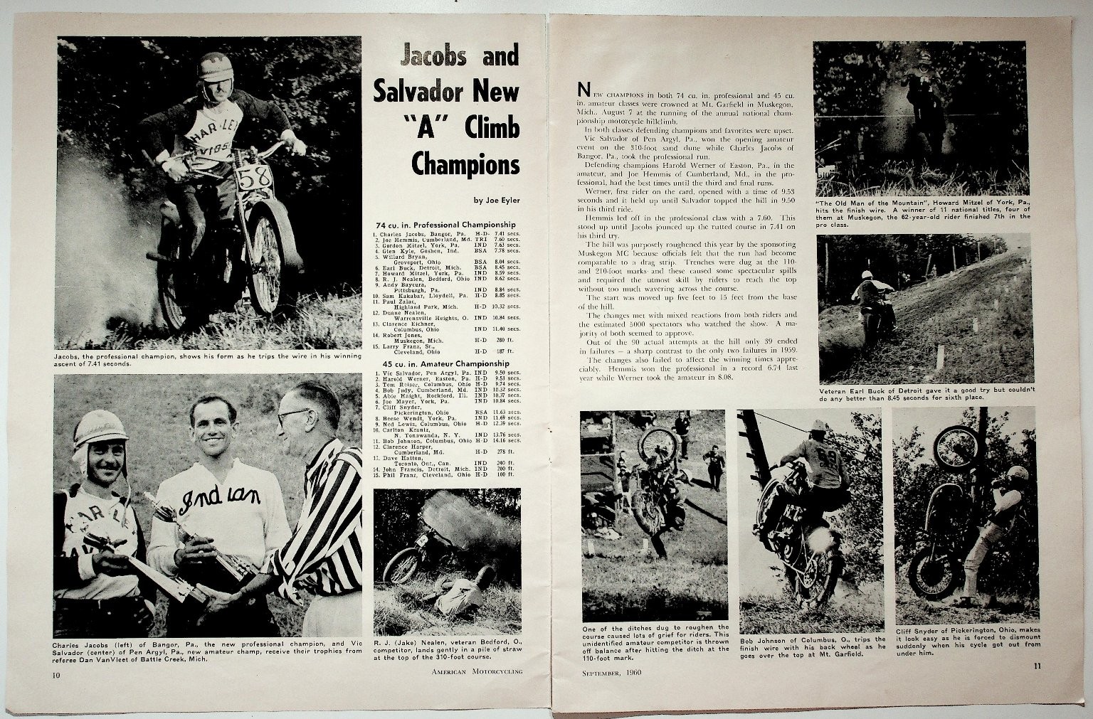 American Motorcycling 1960 Motorcycle Memorabilia Vintage Racing Article