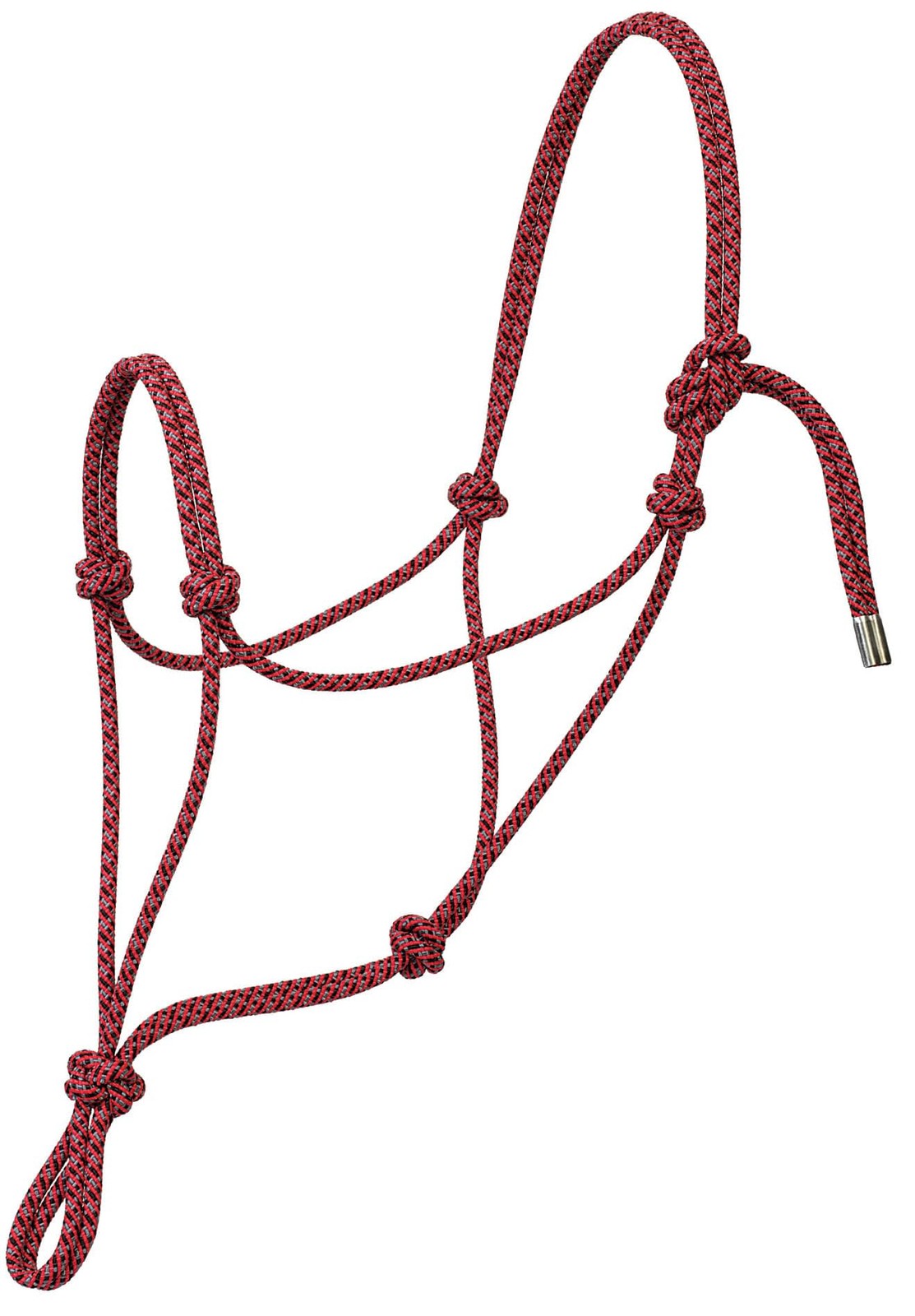 Weaver Leather Silvertip No. 95 Rope Halter, Black/Gray/Red, Average, 35-9505-W3