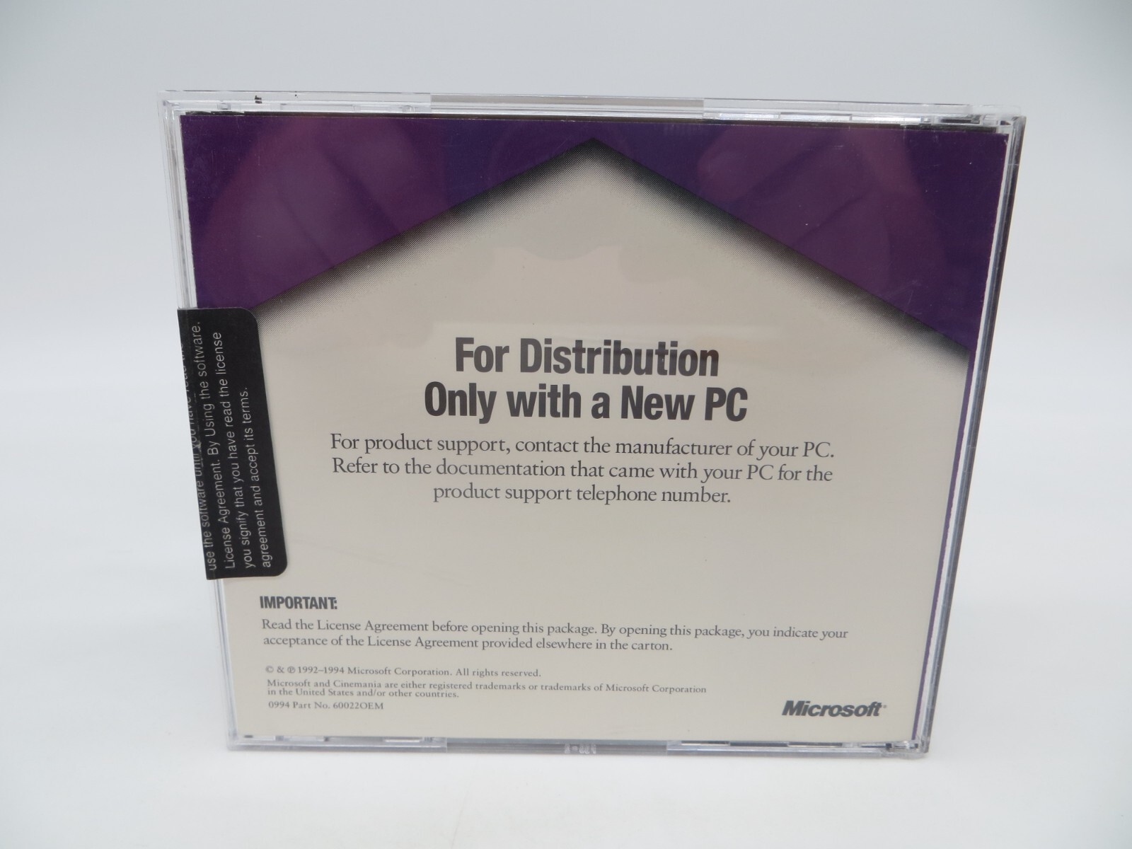Microsoft Cinemania '95 CD-ROM 600240EM Computer Disc