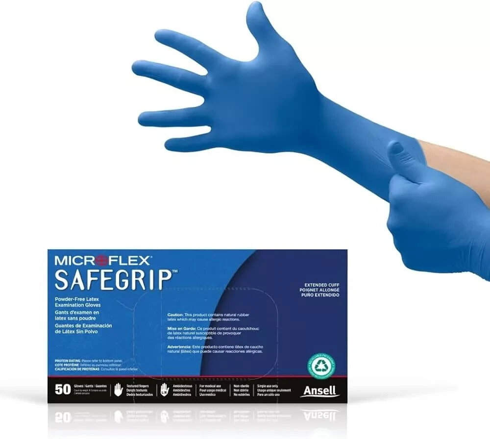 50- PK. SG-375 Disposable Powder Free Rubber Latex Gloves Automotive Healthcare