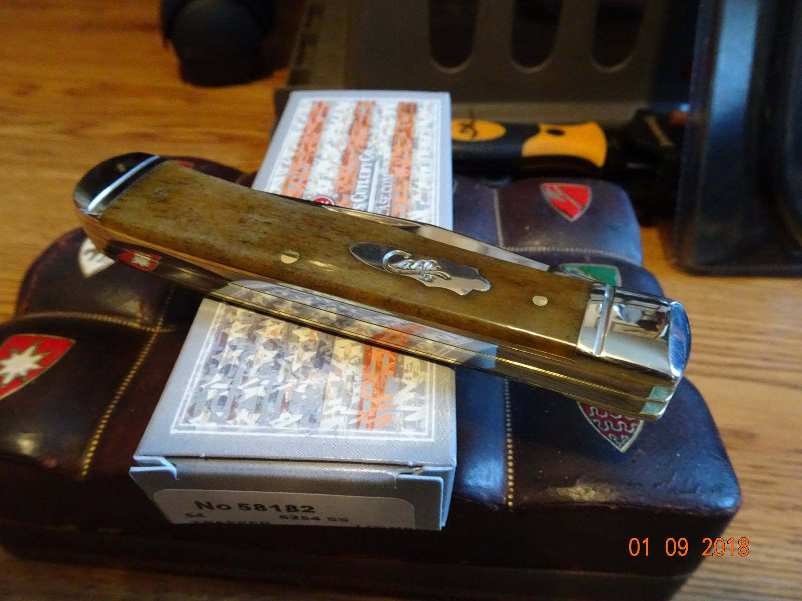 CASE XX 4.125" CLOSED POCKET KNIFE ANTQUIE BONE TRAPPER MODEL #58182 TRU-SHARP B