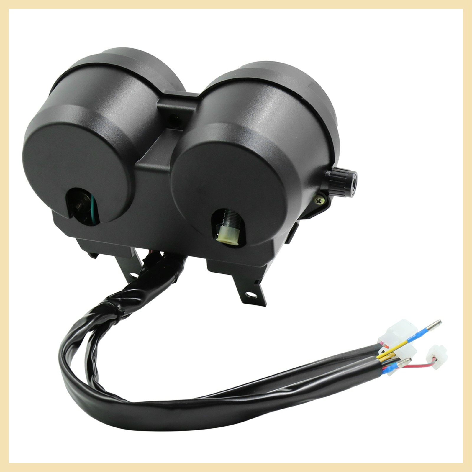 DC 12V Black Shell Dual Odometer Tachometer Speedometer Cluster