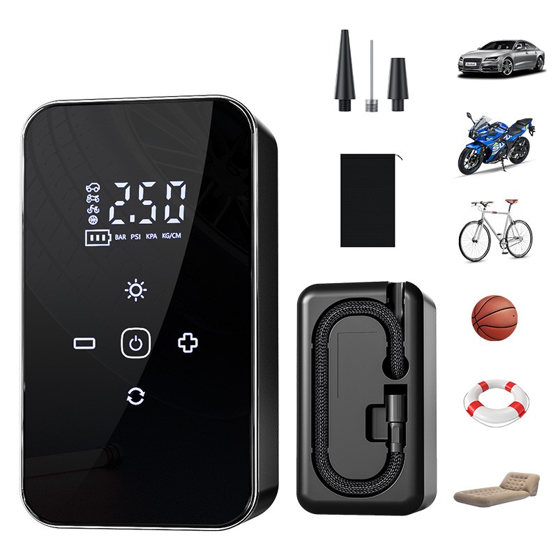 Portable Air Compressor Tire Inflator Cordless Pump Dual LED Emergency Light