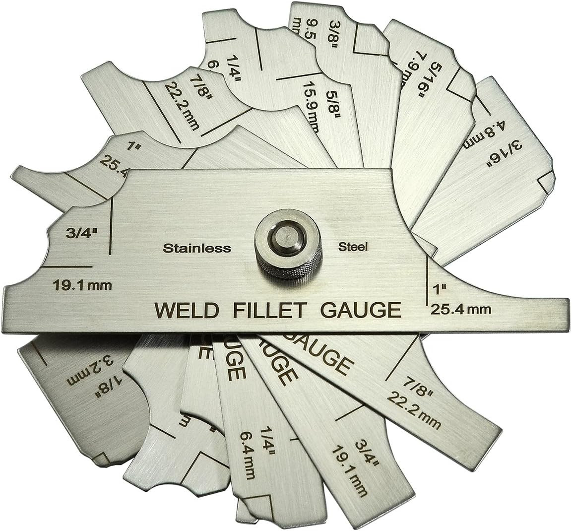 7 Piece Fillet Weld Gauge Set Welding Inspection Depth Gauges Metric Inch