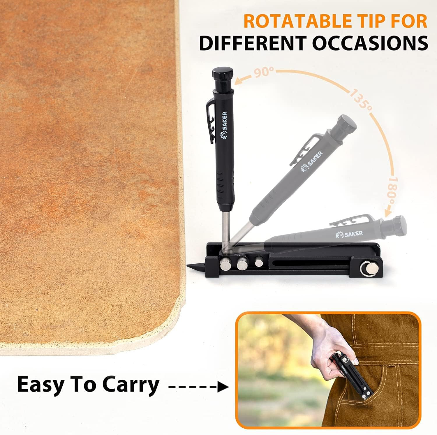 Multi-Function Scribing Tool- Construction Pencil- Aluminum Alloy Scribe Tool wi