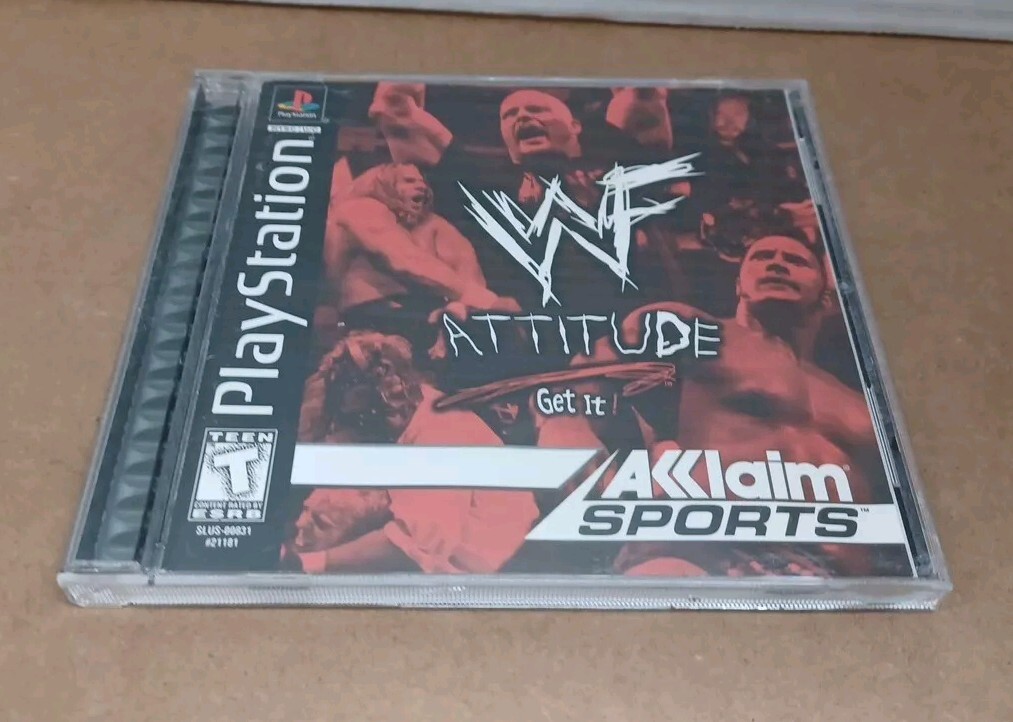 WWF Attitude Sony PlayStation 1, 1999 Aklaim Sports W/Manual VGS