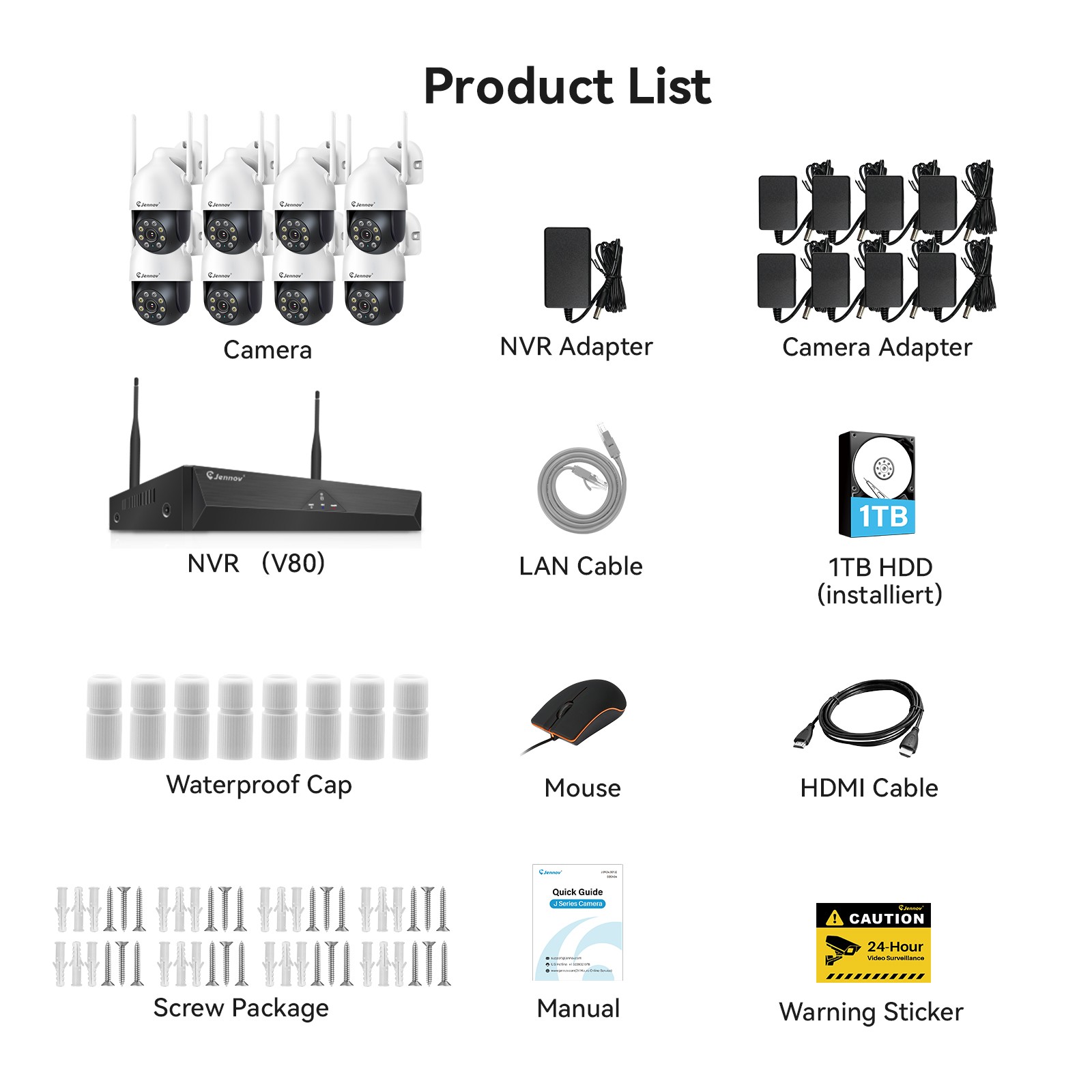 5MP PTZ Security Camera System Outdoor Wireless Audio CCTV 10CH NVR Night Vision