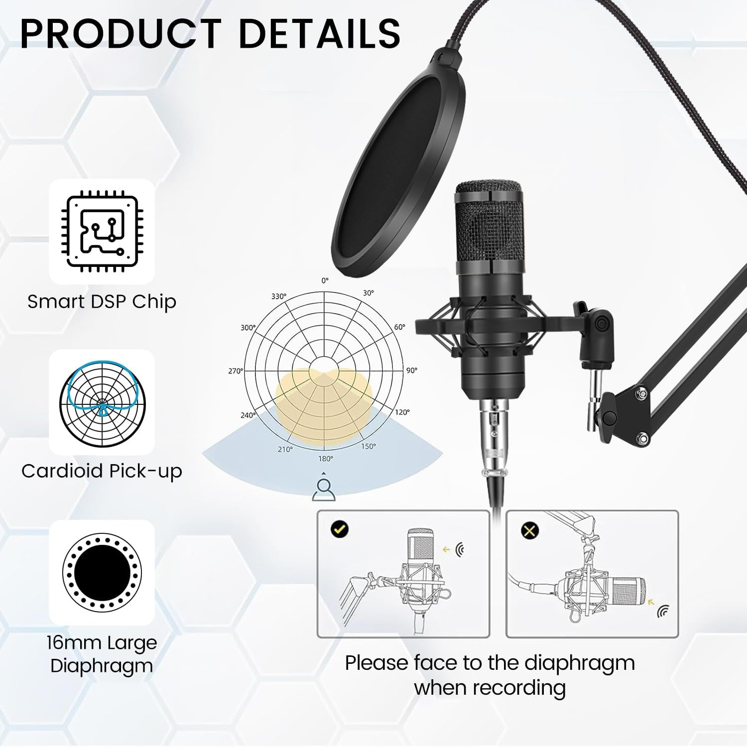 Podcast Equipment Bundle, Recording Studio Package with Podcast Microphone