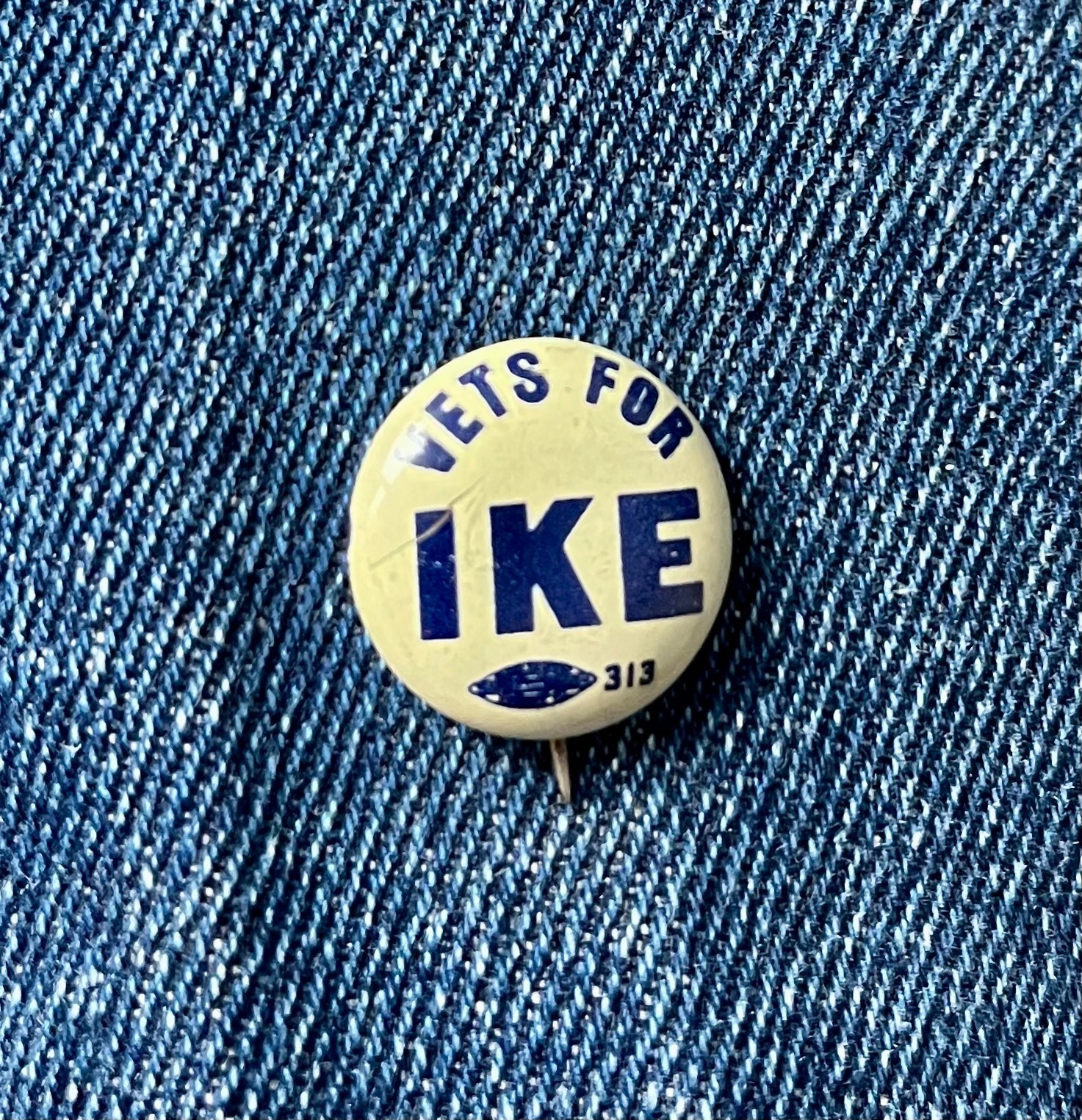 1950's Vets For Ike 3/4" Litho Hake # 177