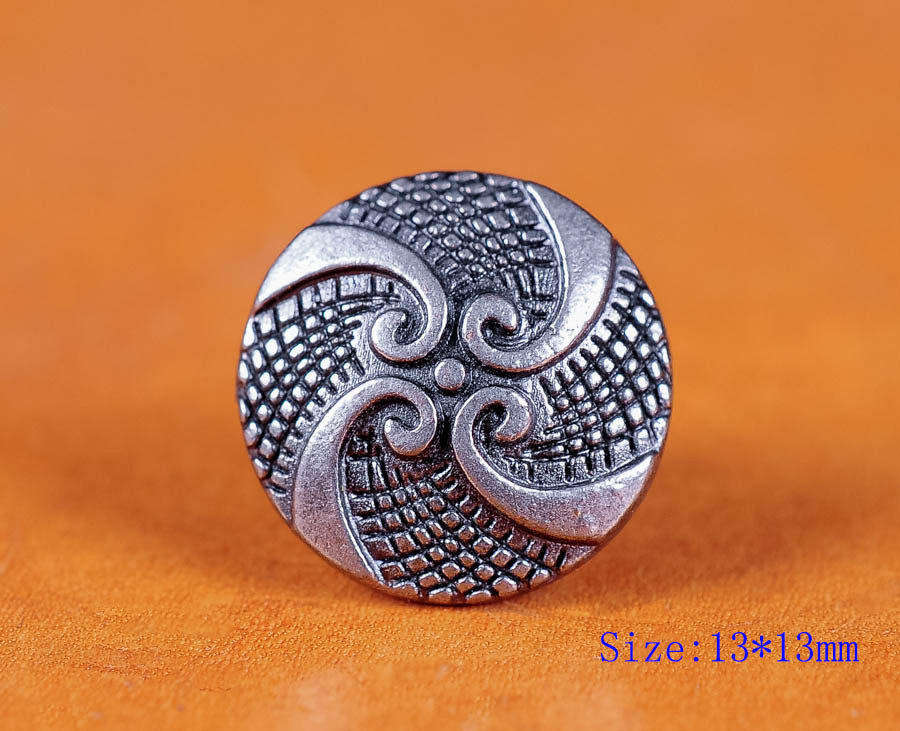 30X Silver Pattern Fast Rivet Studs Leathercraft Decor for Bracelets Bags Belts