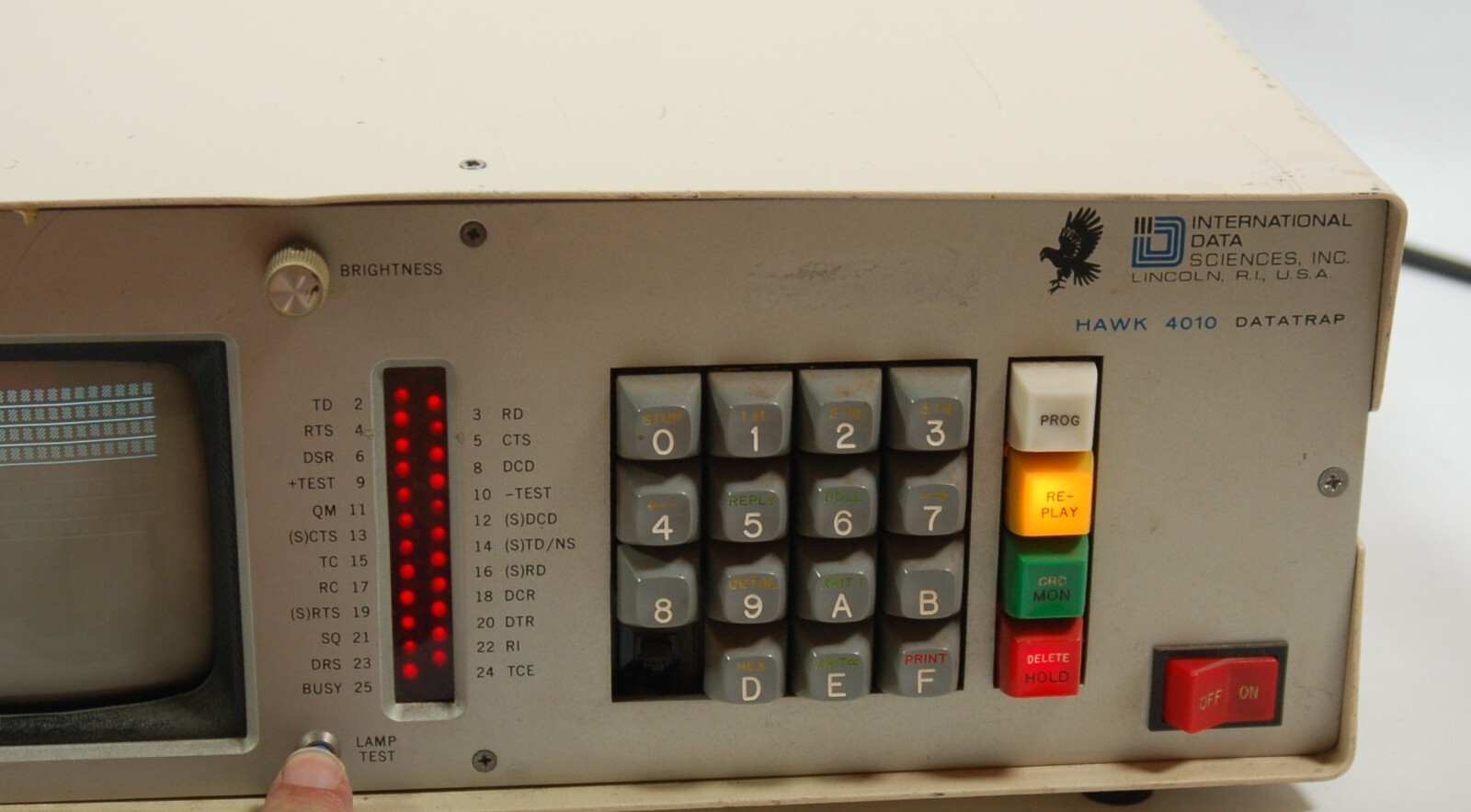 Vintage 1981 International Data Sciences Hawk 4010 Datatrap 5" CRT Power Tested