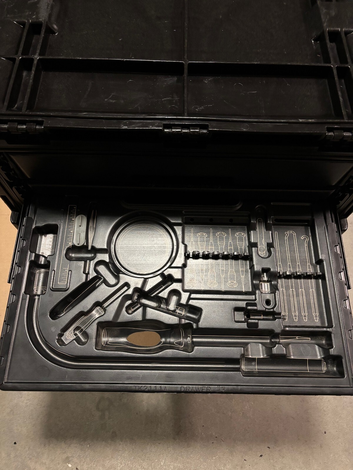 SNAP ON SMALL ARMS TOOL KIT BOX 6 DRAWER WITH TOOL LAYOUT TK-2111-A