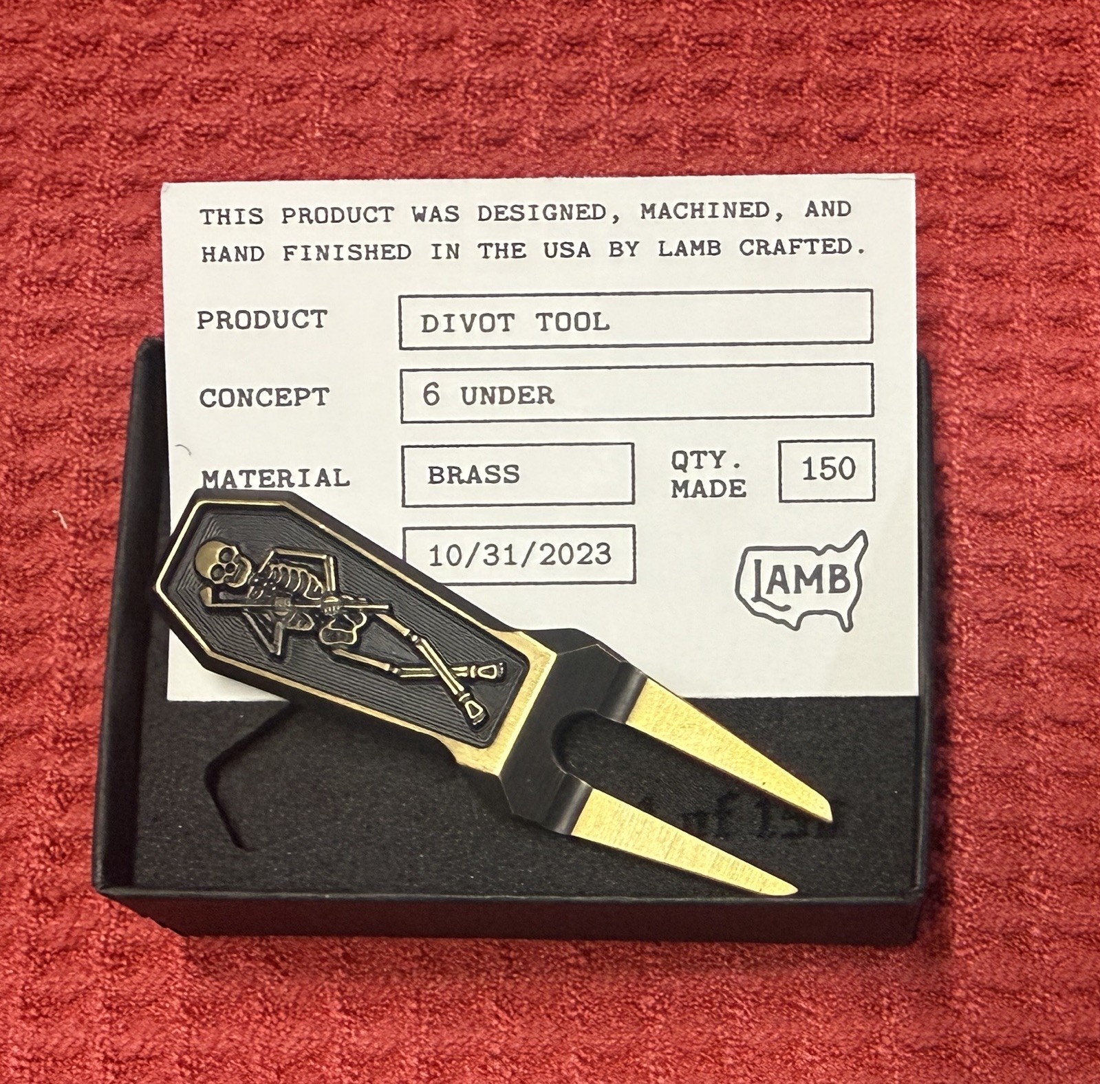 Tyson Lamb 6 Under Divot Tool Brass Limited Edition 1/150 Lamb Crafted