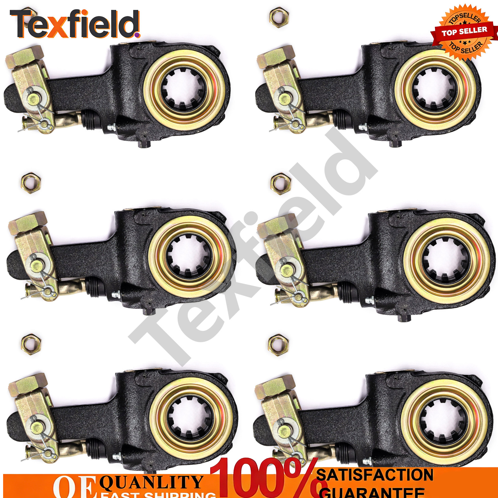 6PCS 10 Spline 5.5" Auto Slack Adjuster W/ Collar Lock Clevis For Meritor AS1132