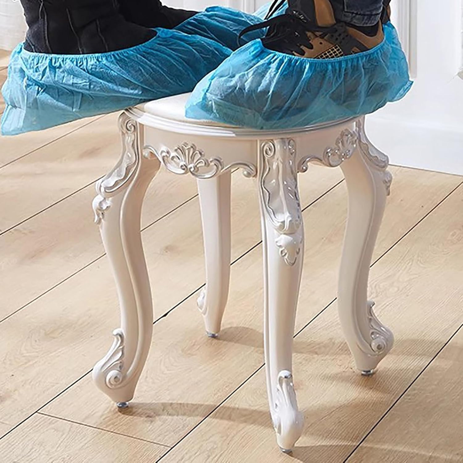 Victorian Golden Velvet Vanity Stool & Chair Set - Round & Rectangular