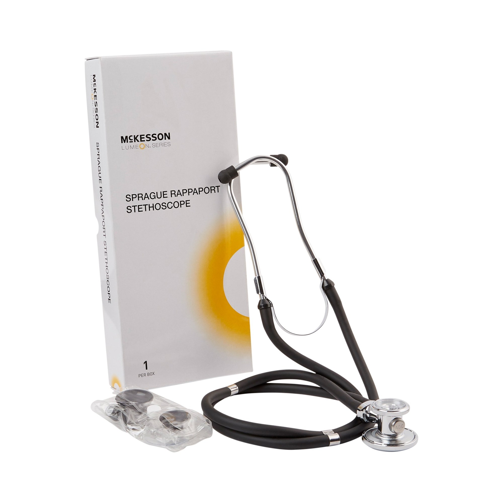 Sprague Stethoscope McKesson LUMEON Black 2-Tube 22 Inch #01-641BKGM