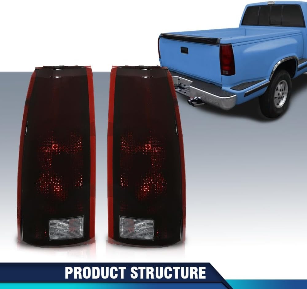 PIT66 Tail Lights Assembly w/Connector Circuit Compatible with 1988-1999 Chevy G