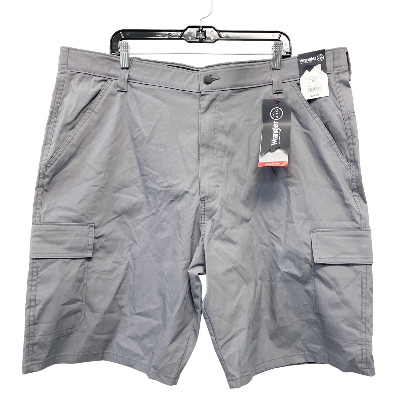 Wrangler ATG All Terrain Gear Men's Highland Gray Cargo Shorts Size 44