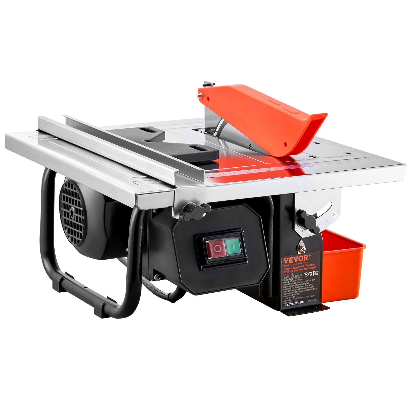 VEVOR Wet Tile Saw Tile Cutter 7-inch 65Mn Steel Blade 3500 RPM Induction Motor