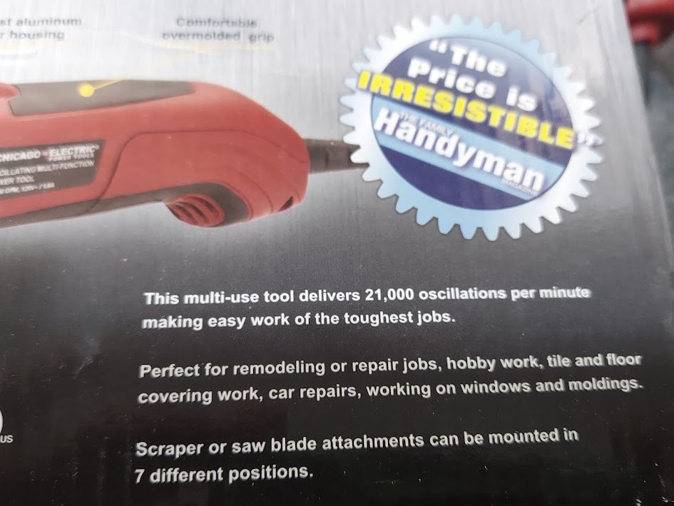 Chicago Electric Oscillating Multifunction Power Tool In Box