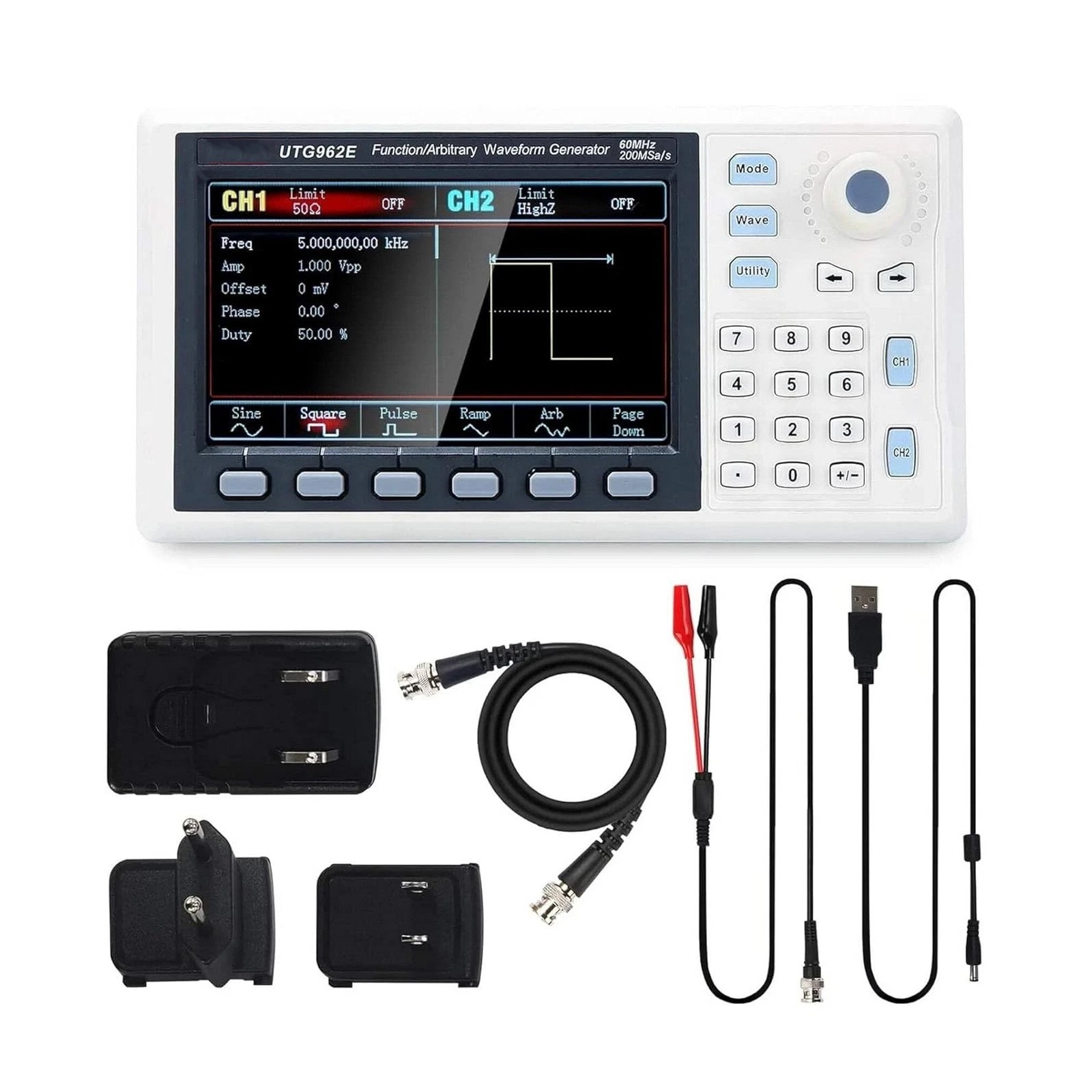 UTG962E Arbitrary Waveform Generator Function Generator Kit 60Mhz 200MSa/s B9