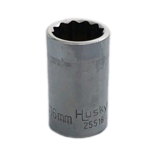 Husky USA Socket 25516 16mm - 12 Point Deep 1/2 Drive - Vintage 16 mm