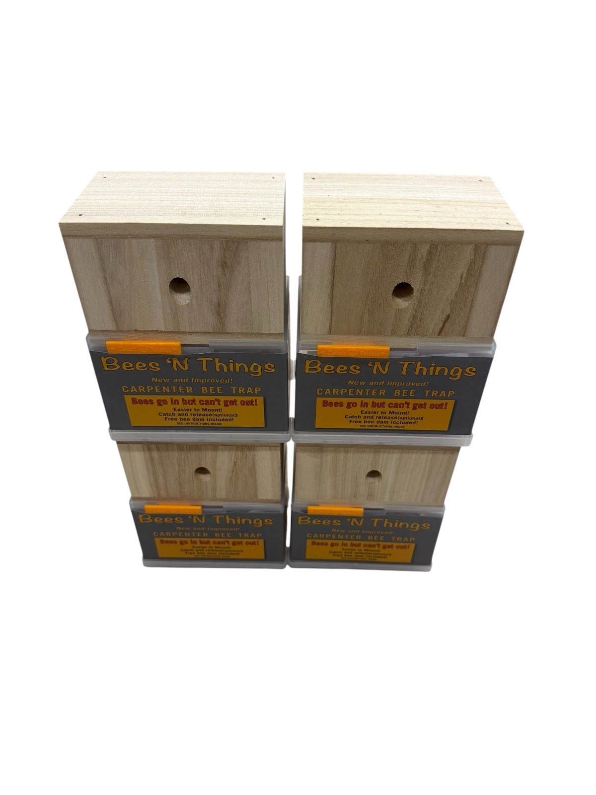 Lot of 4 x Bees N Things Outdoor Carpenter Bee Hanging Trap with 15 ft. Coverage