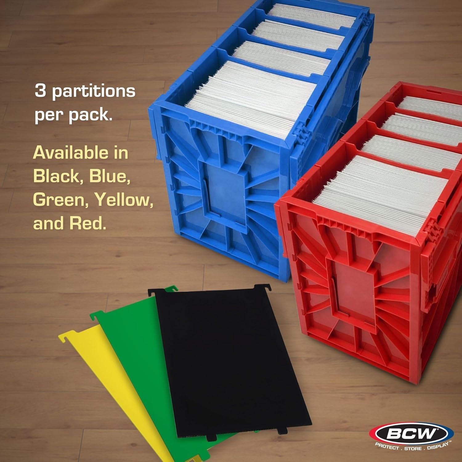 3 Pack Exclusive Comic Bin Partitions – Smooth Plastic Dividers for Organizing