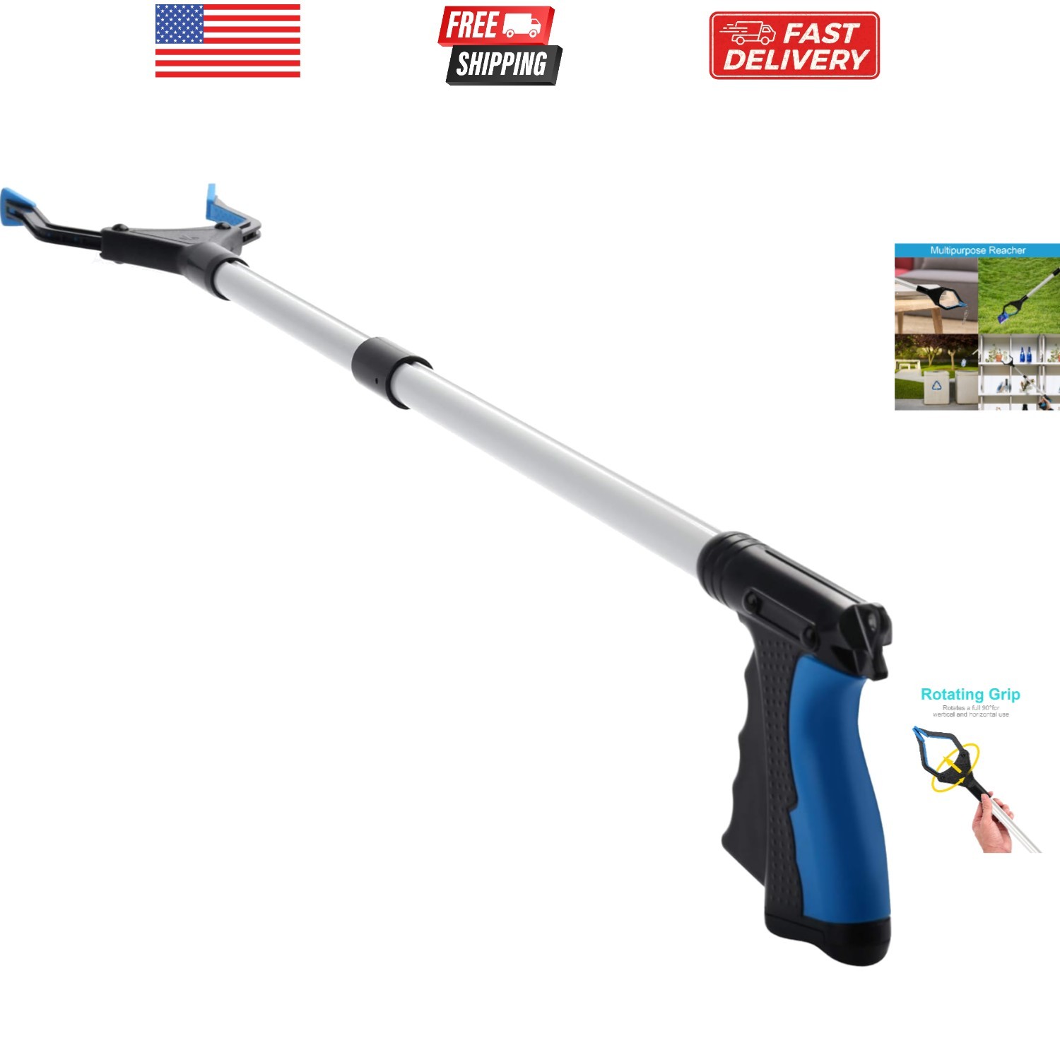Grabber Reacher Tool, 32" Grabbers for Elderly, Lightweight Extra Long Handy ...