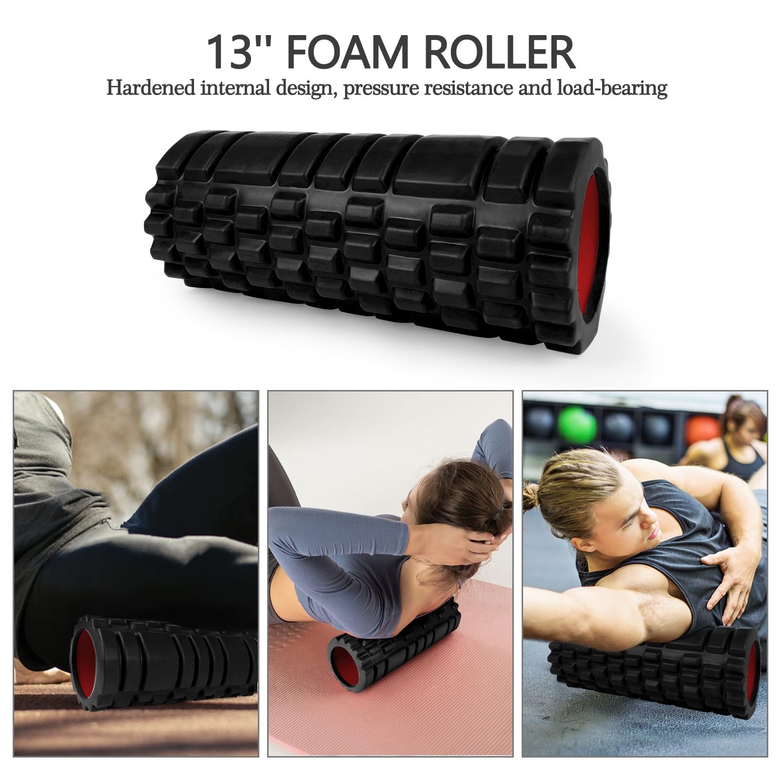 5 in 1 Foam Roller Set High Density Foam Roller Patented, Massage Stick, Mass...