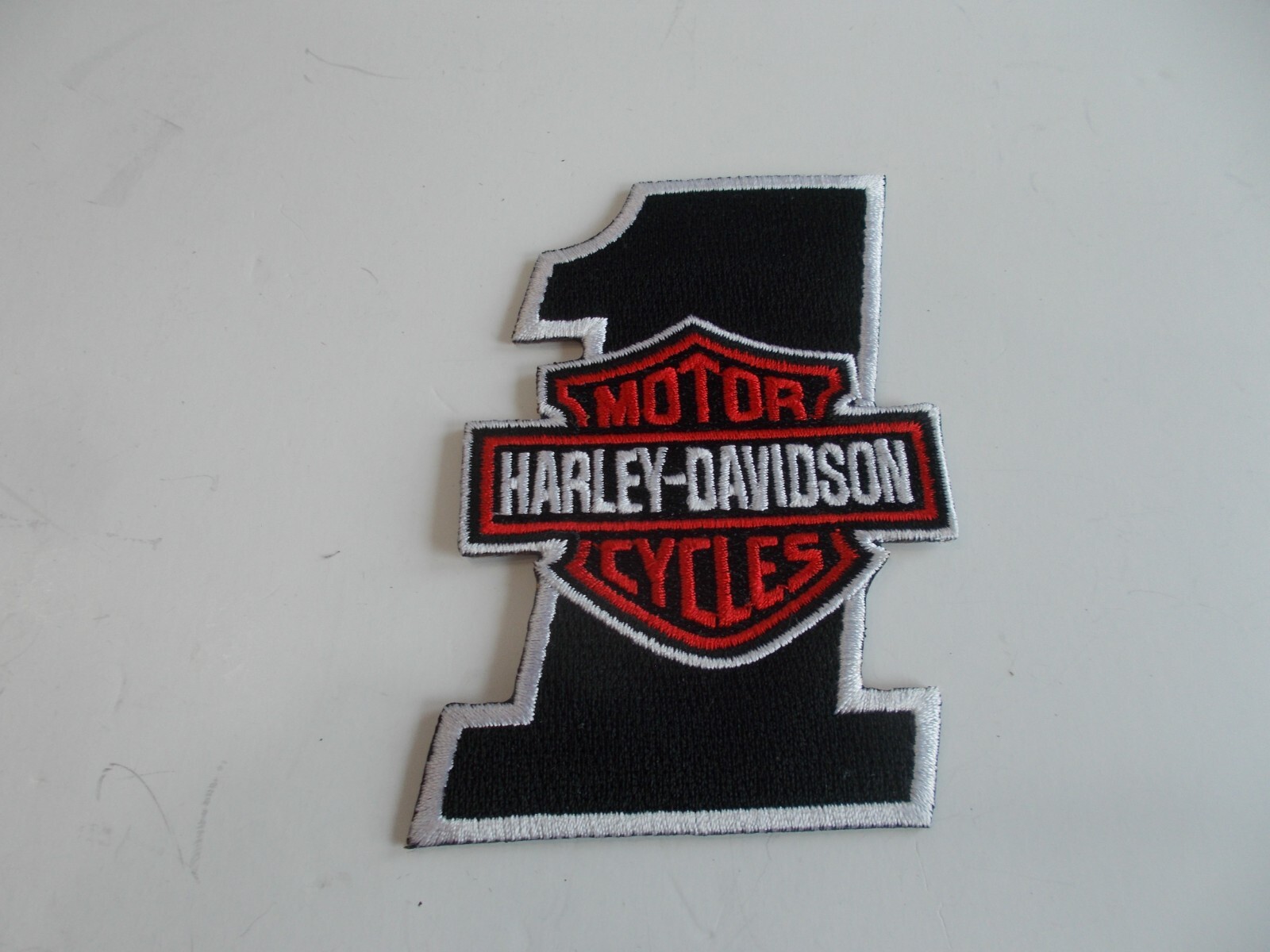 HARLEY DAVIDSON #1~PATCH~BADGE~EMBROIDERED~MOTORCYCLE~BIKER~ACCESSORY~4"~PATCH