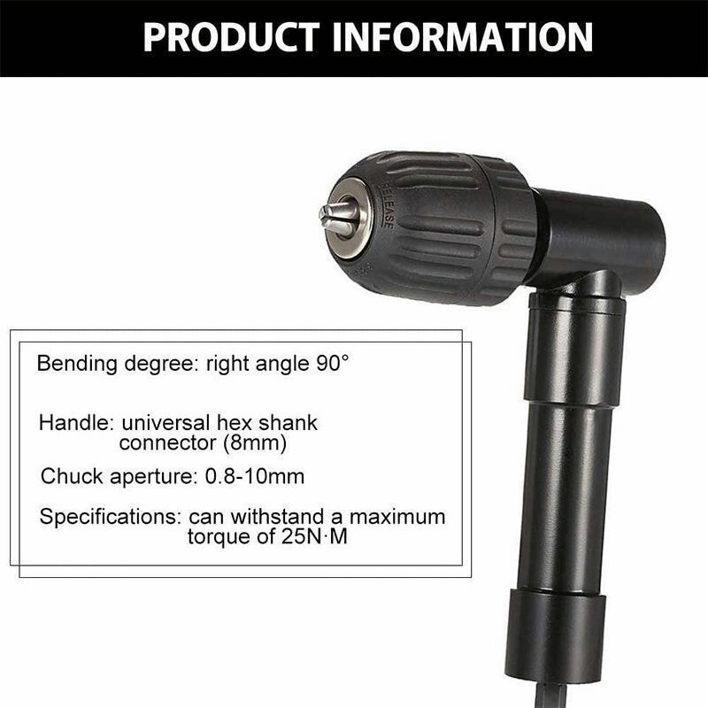 Right Angle Drill Converter Attachment Adapter 90 Degree Chuck Range 0.8-10mm