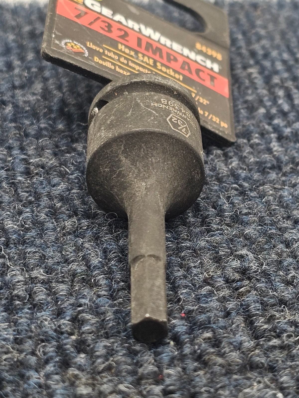 Gearwrench 84398 3/8 Drive Impact Hex Bit SAE Socket 7/32"