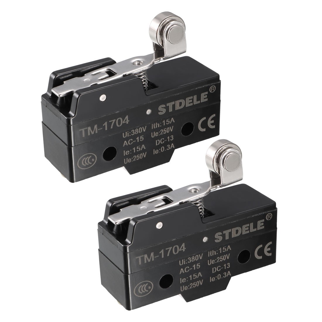 2PCS TM-1704 Panel Mount Short Hinge Roller Lever Micro Switch Screw Terminals