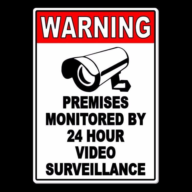 Protected By Video Surveillance Security Camera Metal Sign CCTV Keep Out Warning