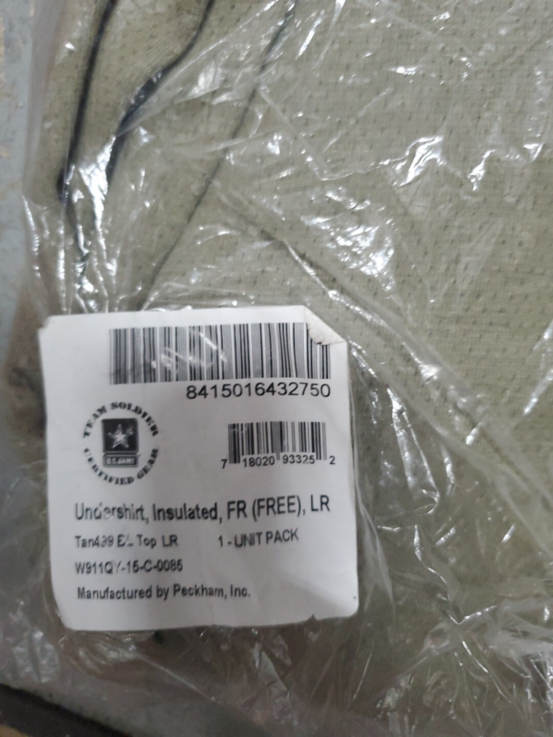 TEAM SOLDIER PECKHAM FREE FR UNDERSHIRT BASE LAYER INSULATED Large Regular Coyot