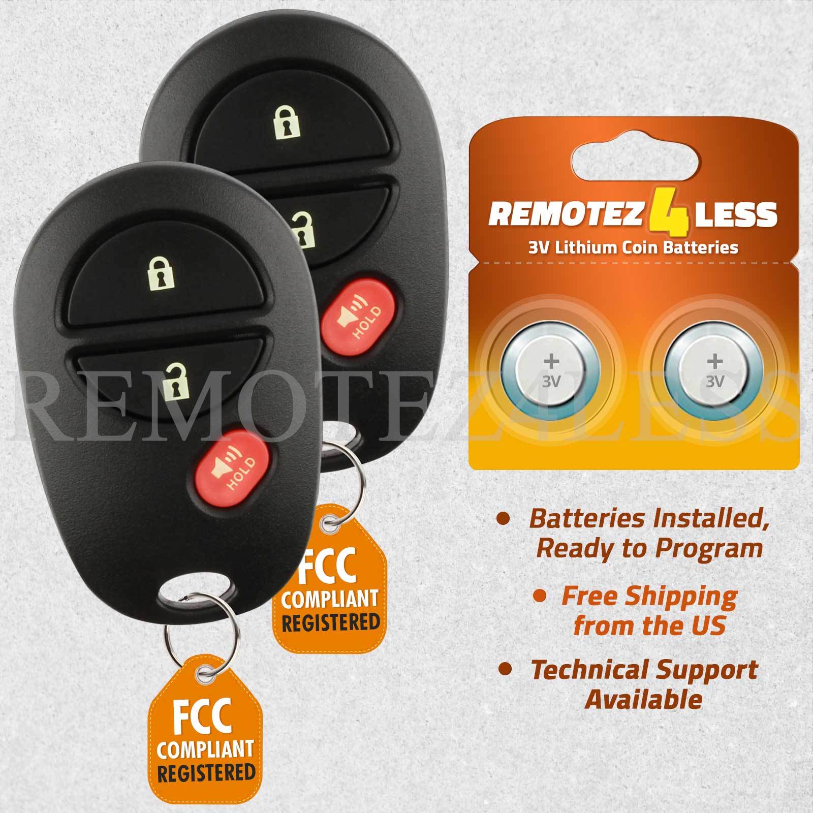 2 For 2011 2012 2013 2014 2015 2016 Toyota Tundra  Keyless Remote Car Key Fob