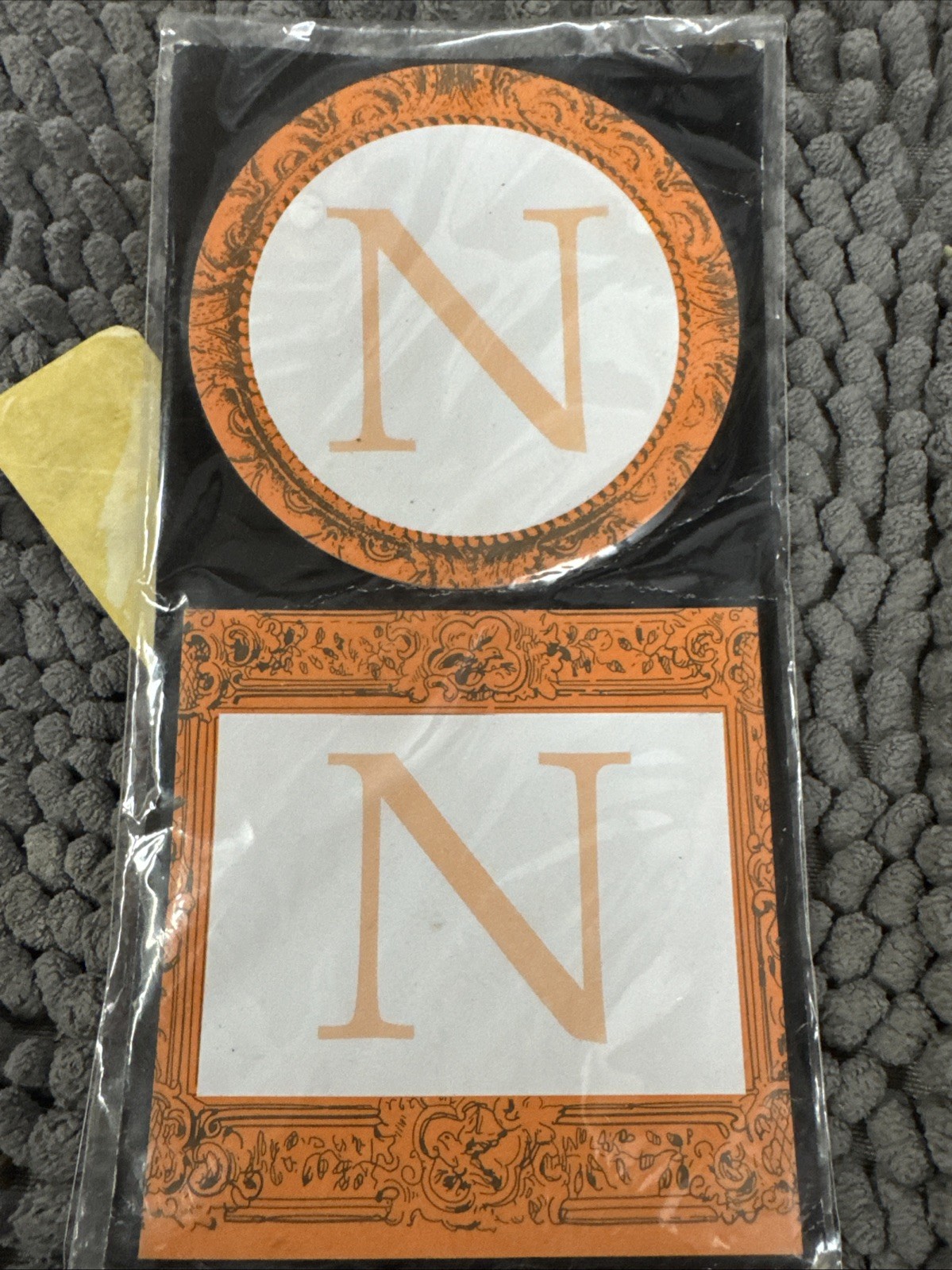 Monogram Note Cards & 2 Sets Of Sticky Notes - Michaels - Letter N - Orange