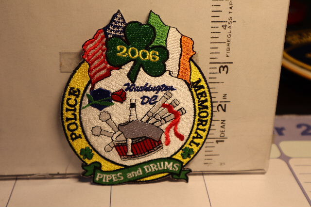 police patch  POLICE MEMORIAL PIPES & DRUMS 2006 WASHINGTON DISTRICT OF COLUMBIA