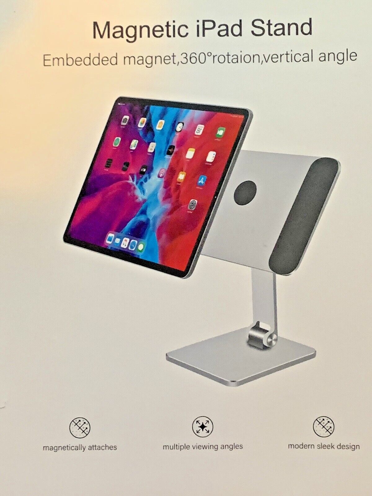 Magfit Magnetic iPad Stand~Embedded Magnet~360*Rotation, Vertical Angle