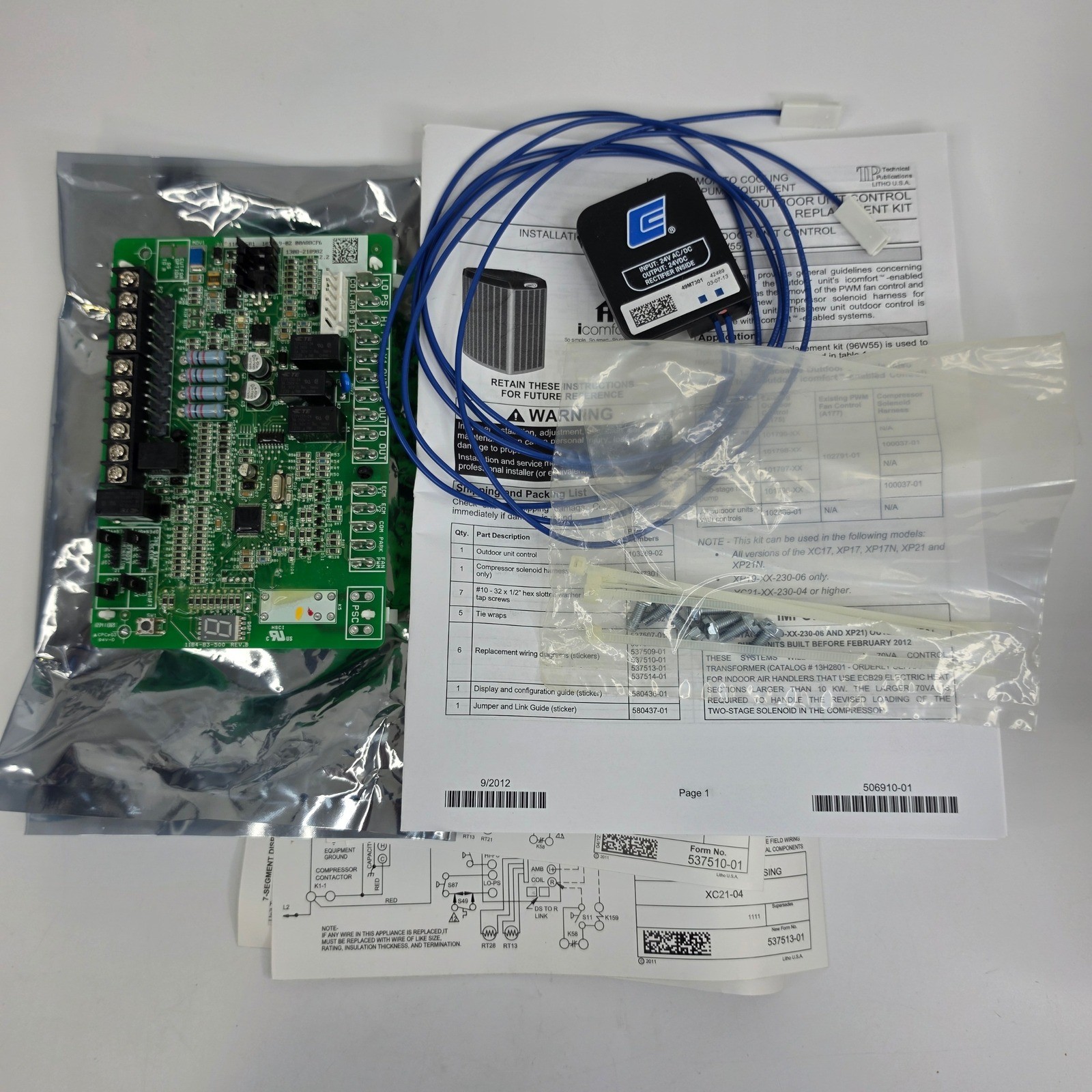 Lennox iComfort Outdoor Unit Control Kit 96W55 HVAC Circuit Board 103369-02