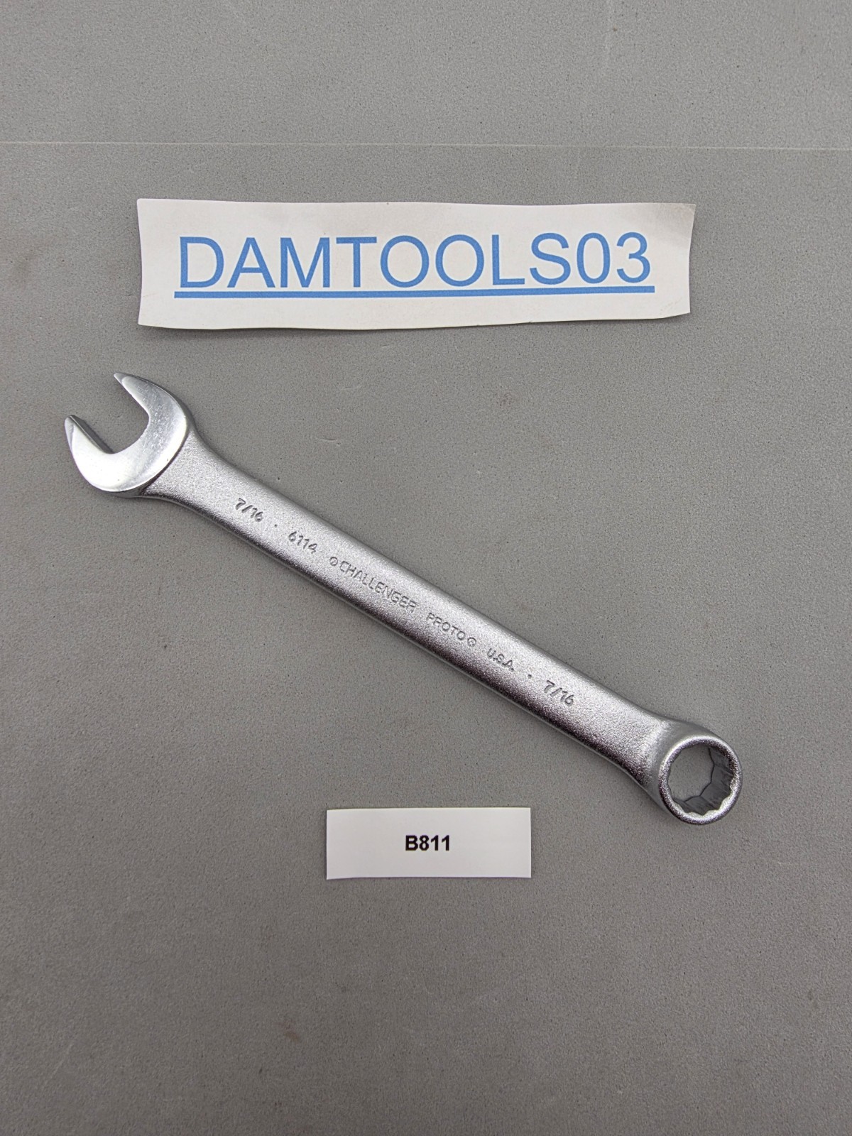 Challenger Proto Tools 7/16" Combination Wrench 12 Point 6114 USA