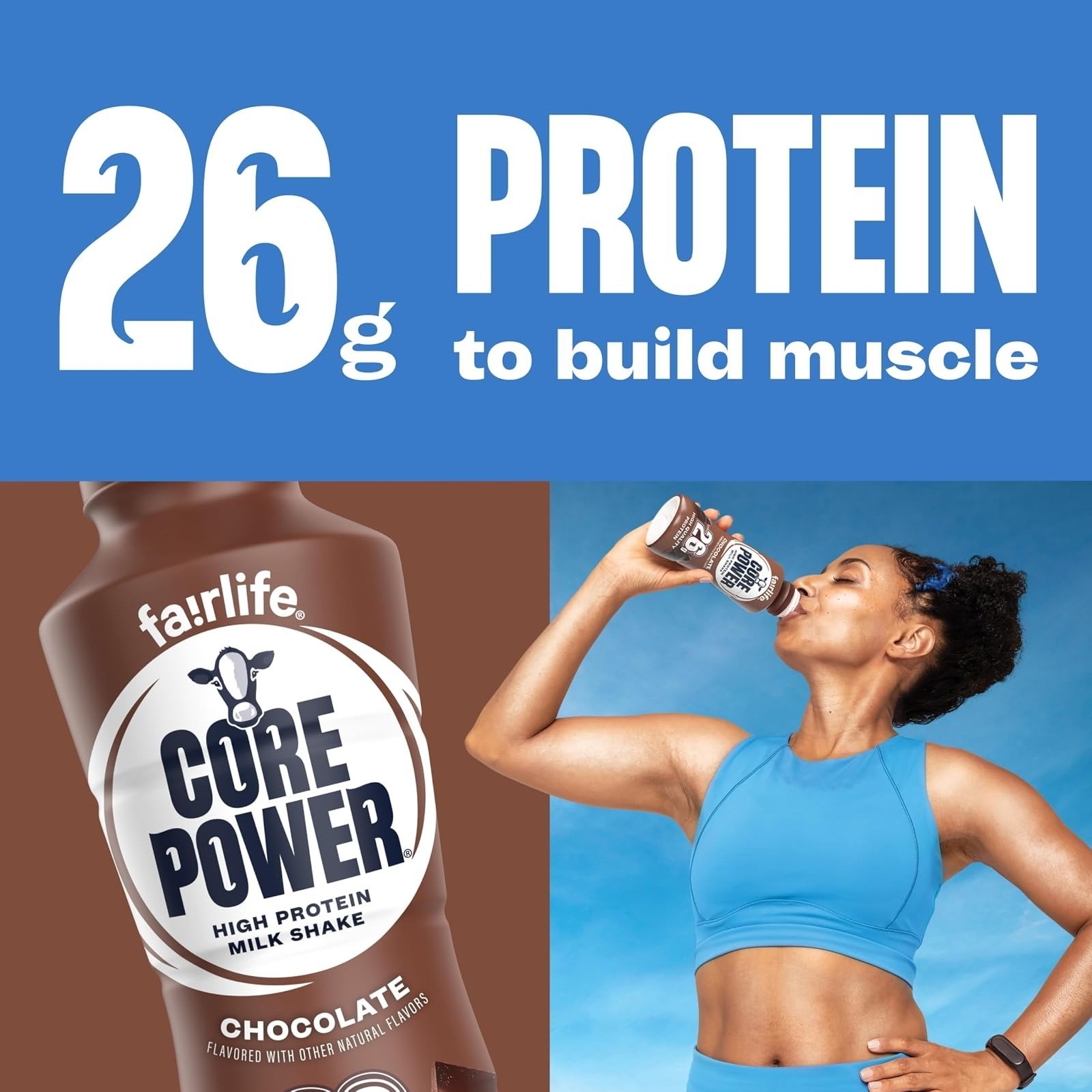 Core Power Protein Shake, Chocolate, 26g Protein, 14oz, 12 Pack
