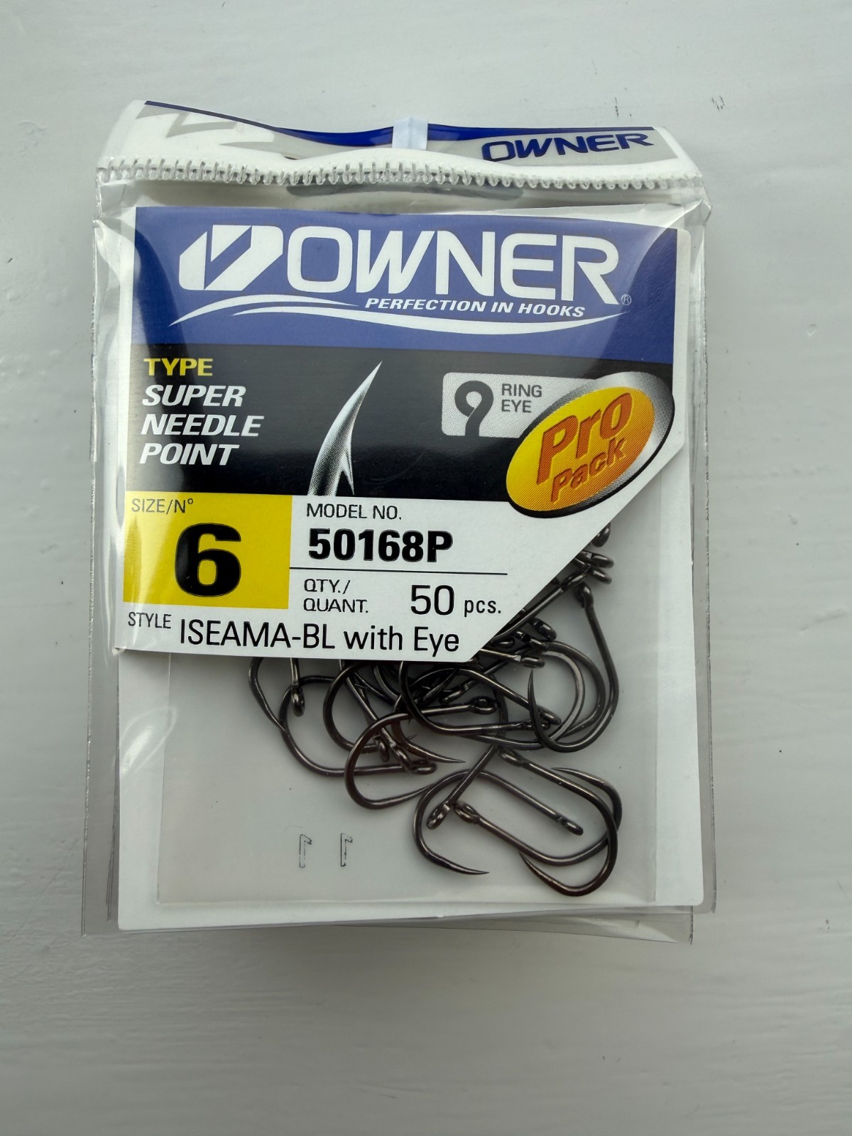 FISHING CARP HOOKS OWNER  50168P SIZE 6 BARBLESS 50PCS IN THE PACK!!!