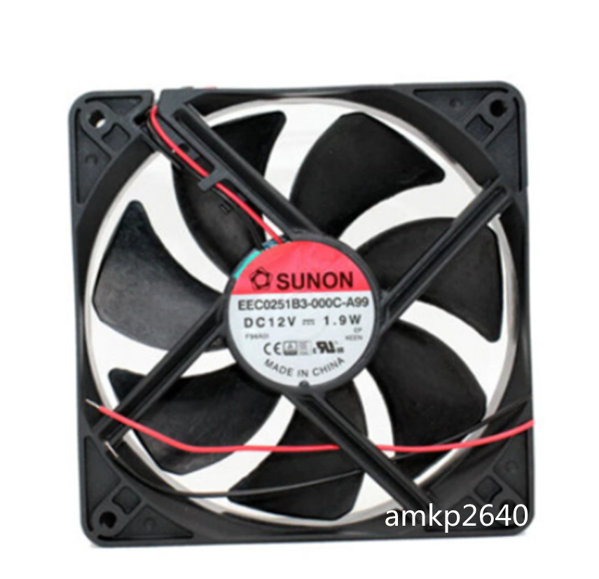 1PC For Mute fan 12V 161mA 1.9W 12025 2pin EEC0251B3-000C-A99
