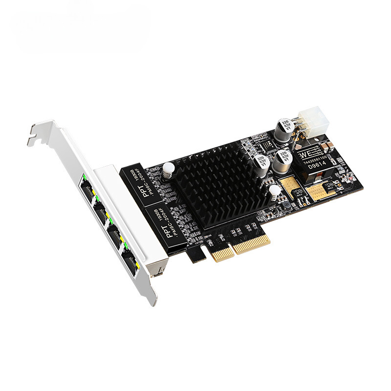 I350AM4 Chip PCIE X4 RJ45 Industrial Network Card PoE Vision Frame Grabber NICs