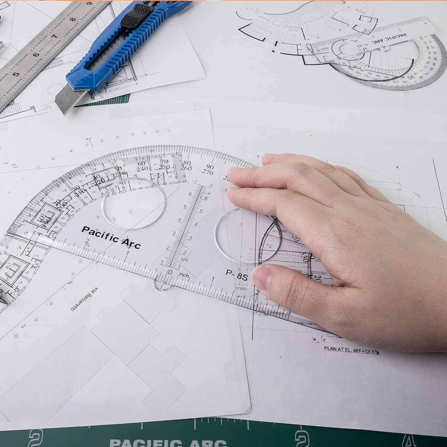 Clear 4-inch Acrylic Protractor & Ruler for Precision Measurement